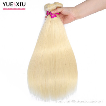 613 Blonde Virgin Human Hair Bundles With Closure Can Dye To Any Color,Fast Shipping Custom Logo